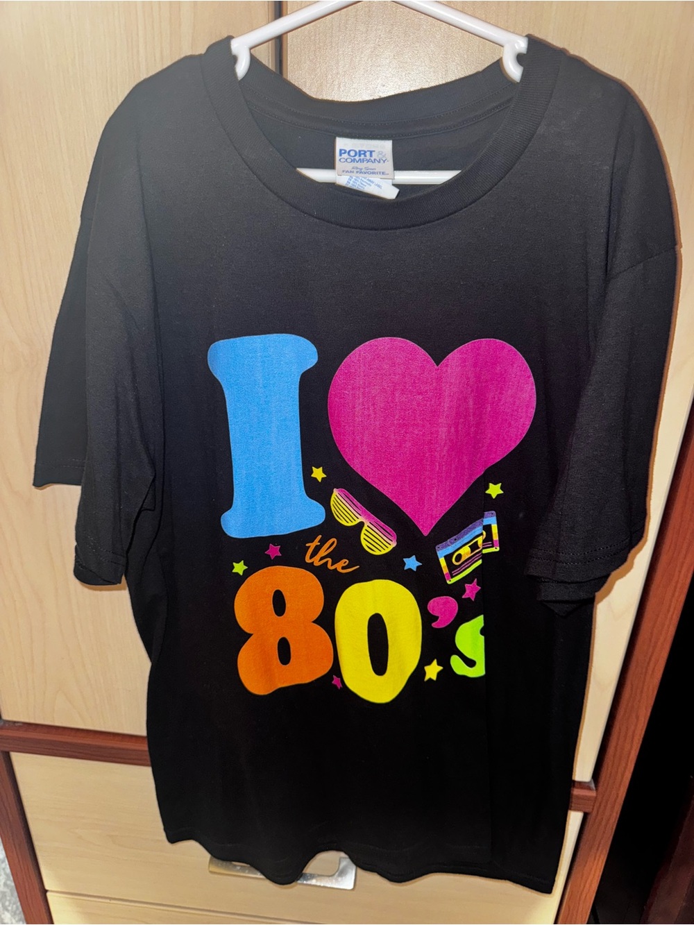 Port & Company Girls I Love the 80s Graphic T-Shirt Black Youth L 11/12